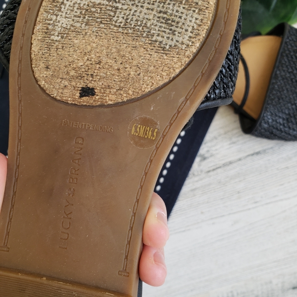 Lucky Brand| Mackneill Lace Up Woven Flats Black Size 6.5 - Picture 2 of 5